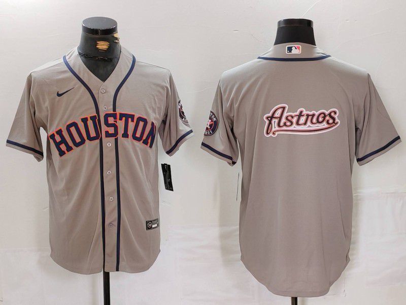 Men Houston Astros Blank Grey Nike Game 2024 MLB Jersey style 5->houston astros->MLB Jersey